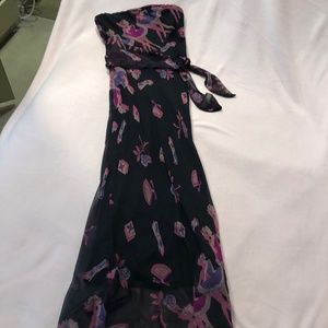 NWT BETSEY JOHNSON  Strapless Black Print  Evening Dress
